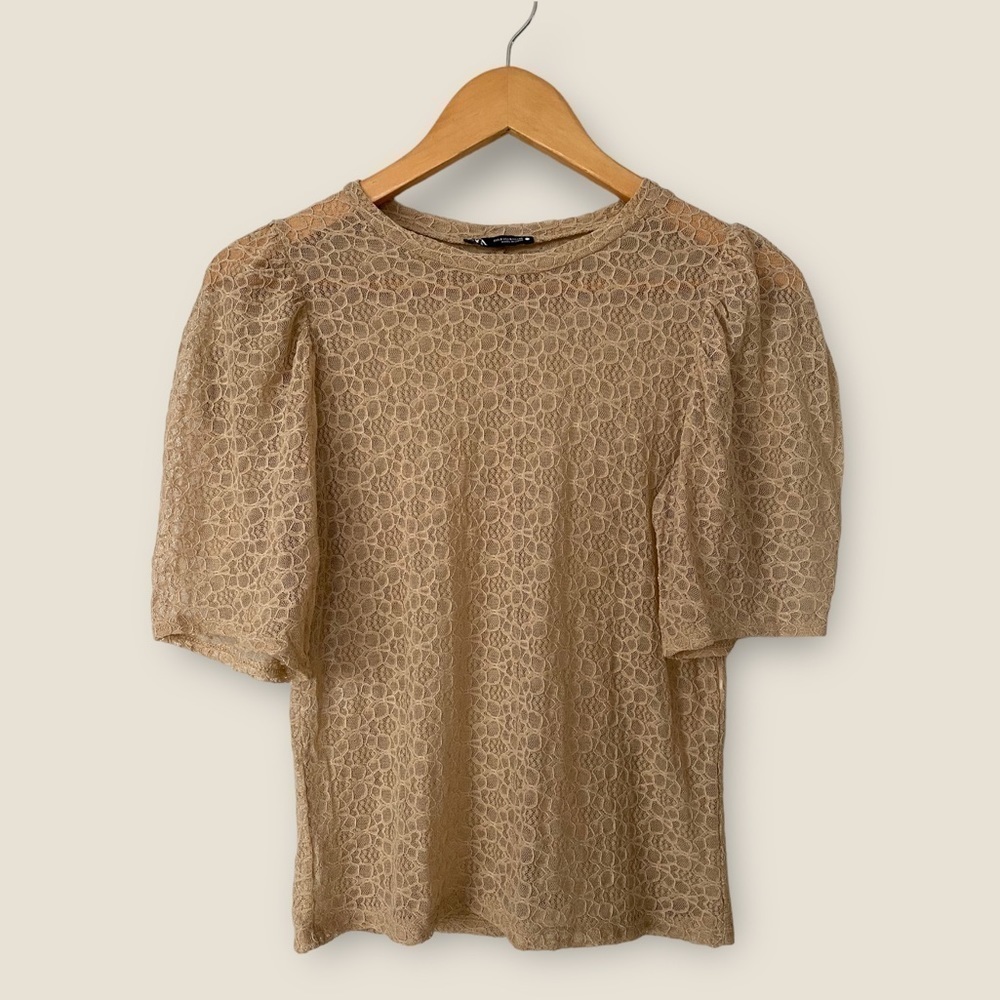 Zara Lace Puff Sleeve Top